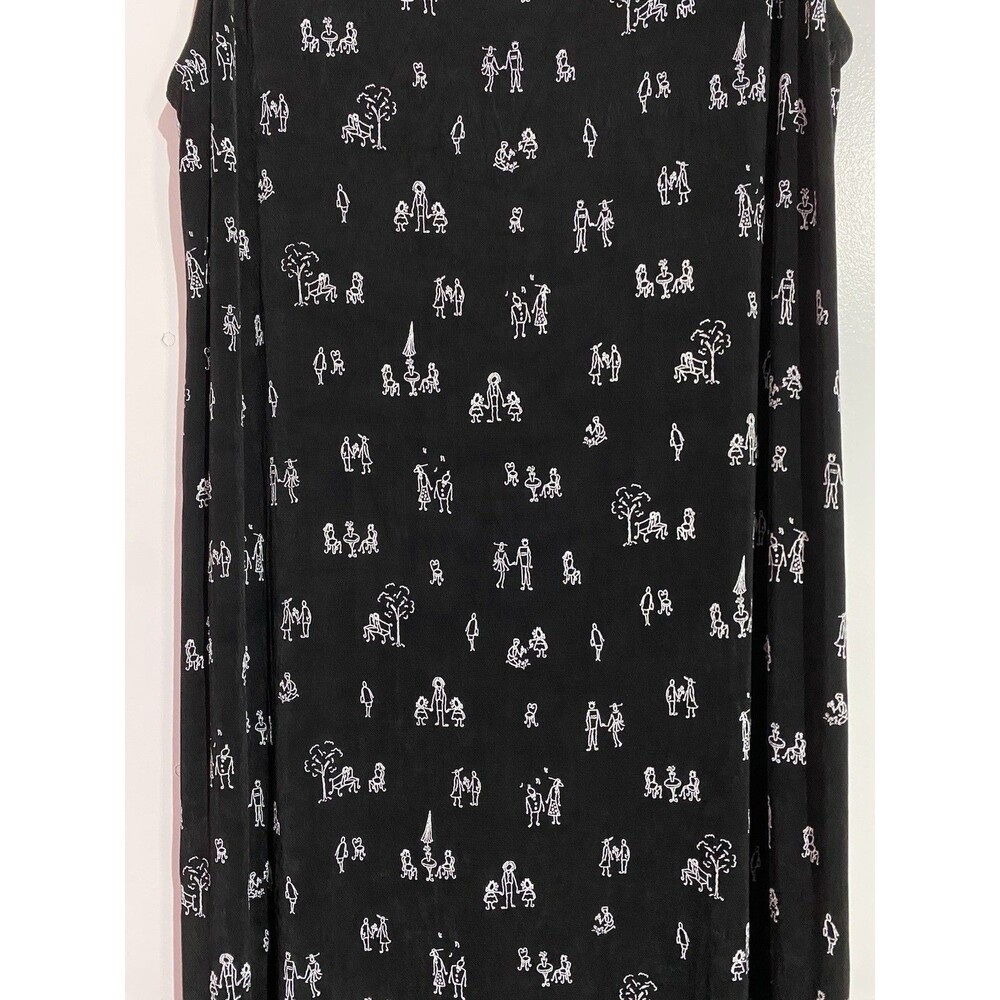 Carole Little Dress 16 Black Maxi Artsy Vacation Y2K Travel Cruise Resort USA - Picture 7 of 10